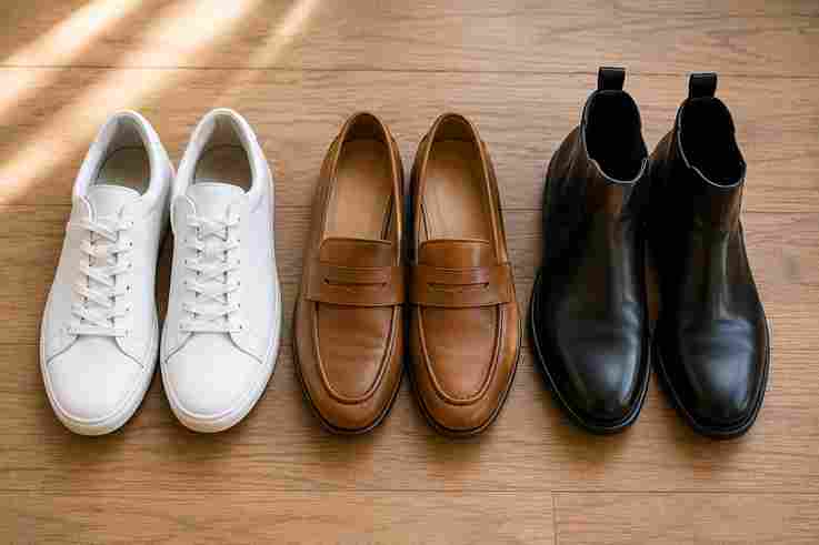 Shoes can make or break an outfit. Rather than owning 12 pairs you rarely wear, focus on two or three styles that cover most occasions.